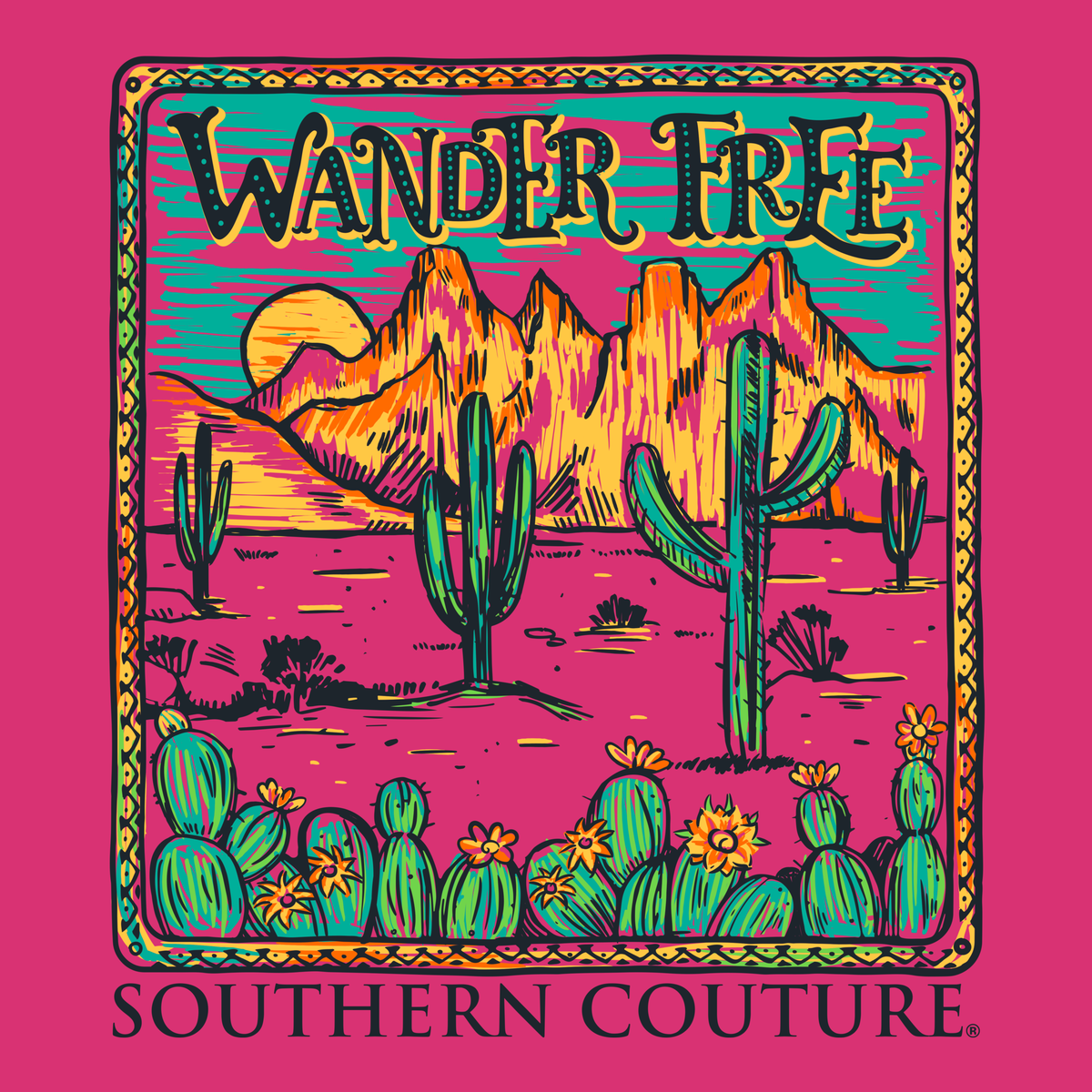 SALE Southern Couture Classic Wander Free Cactus T-Shirt