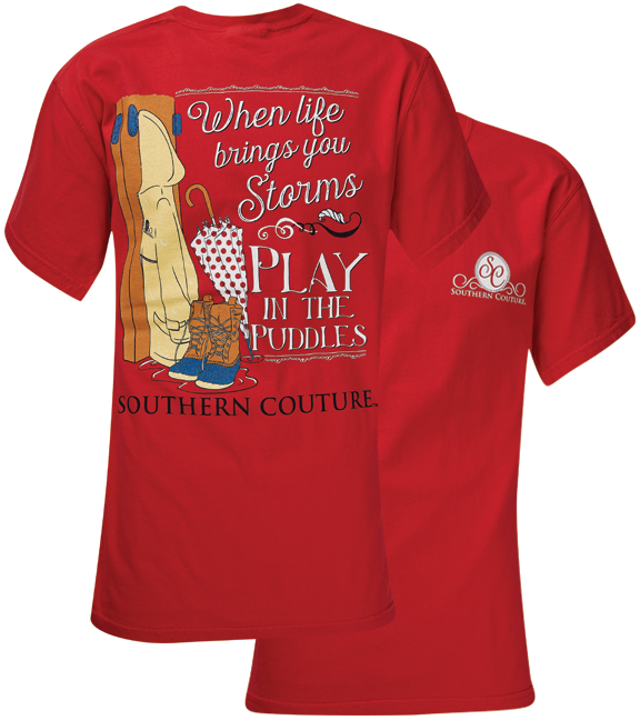 Southern Couture Play In Puddles Comfort Colors T-Shirt - SimplyCuteTees