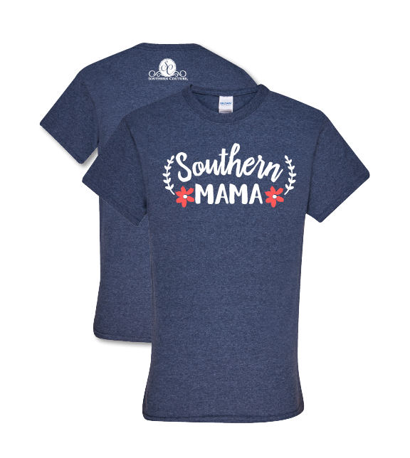 Southern Couture Southern Mama Flower Front Print Girlie Bright T Shirt - SimplyCuteTees