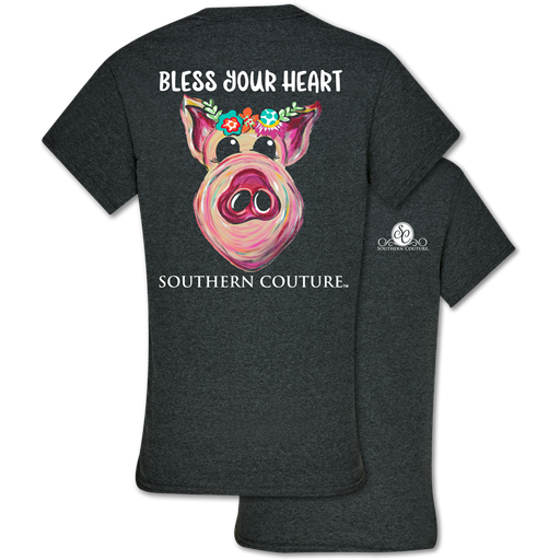 SALE Southern Couture Classic Bless Your Heart Pig T-Shirt - SimplyCuteTees
