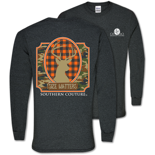SALE Southern Couture Classic Size Matters Deer Long Sleeve T-Shirt - SimplyCuteTees