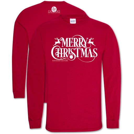 SALE Southern Couture Soft Collection Merry Christmas Long Sleeve T-Shirt - SimplyCuteTees