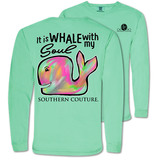 Sale Southern Couture Whale With My Soul Comfort Colors Long Sleeve T-Shirt - SimplyCuteTees