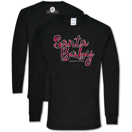 SALE Southern Couture Soft Collection Santa Baby Holiday Long Sleeve T-Shirt - SimplyCuteTees