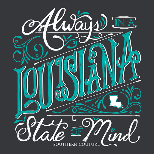 Southern Couture Classic Collection Louisiana State Of Mind T-Shirt - SimplyCuteTees