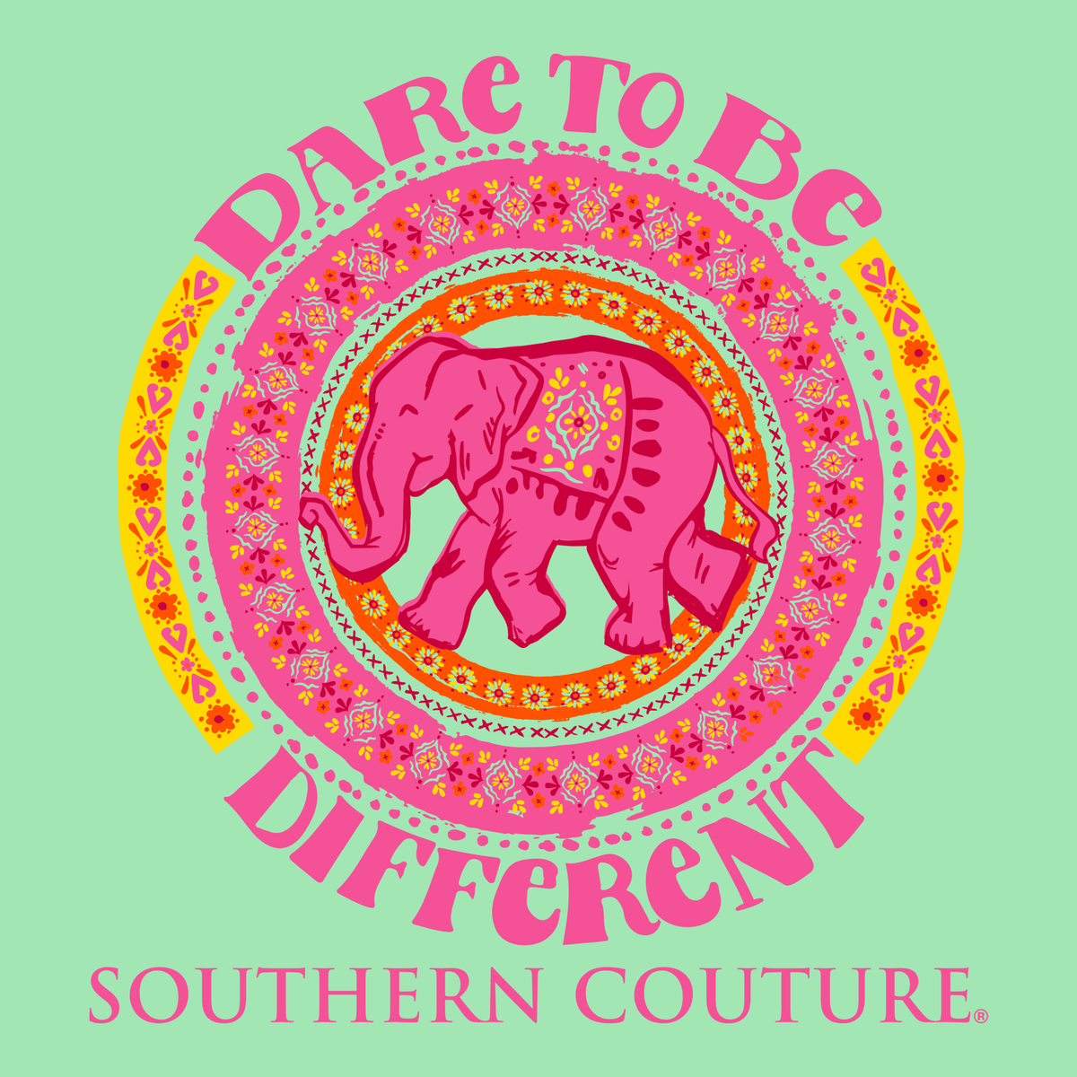 Southern Couture Classic Dare to Be Different Elephant T-Shirt - SimplyCuteTees