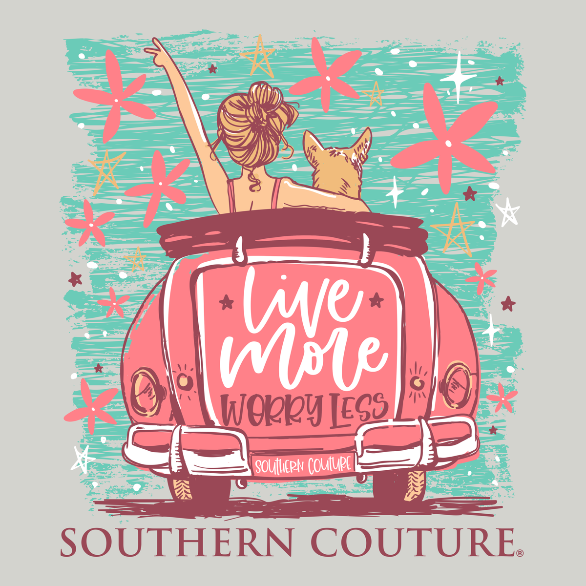 Southern Couture Classic Live More Worry Less T-Shirt