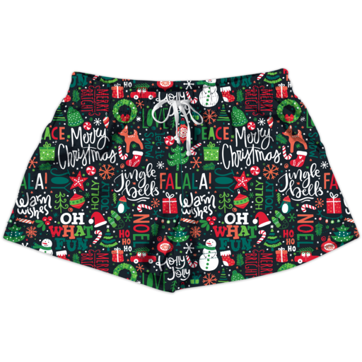 Southern Couture Christmas Print Lounge Shorts - SimplyCuteTees