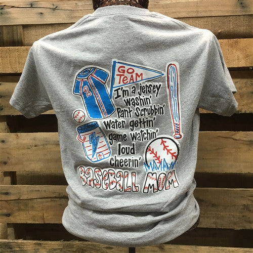 Southern Chics Funny Baseball Mom 4 Sweet Girlie Gray Bright T Shirt
