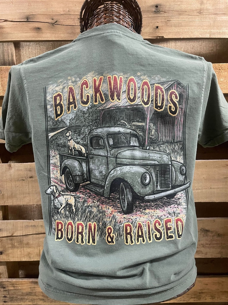 Backwoods Born &amp; Raised Truck &amp; Barn Comfort Colors Unisex T-Shirt
