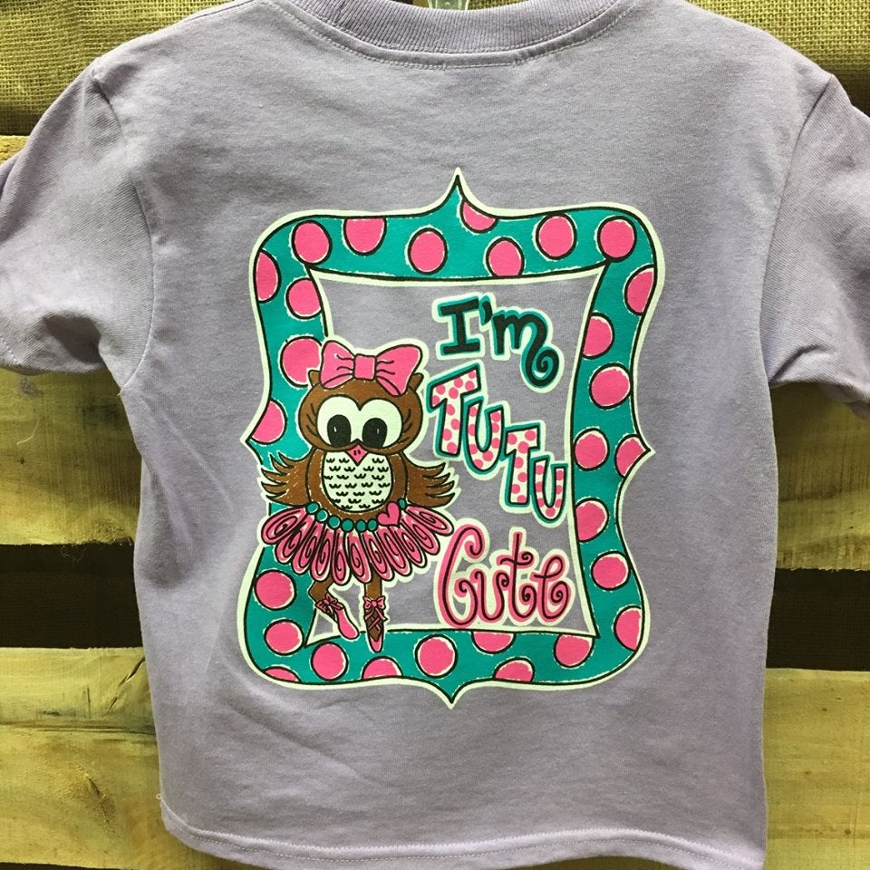 Southern Chics Funny I'm Tutu Cute Owl Ballet Bow Toddler Youth Bright T Shirt