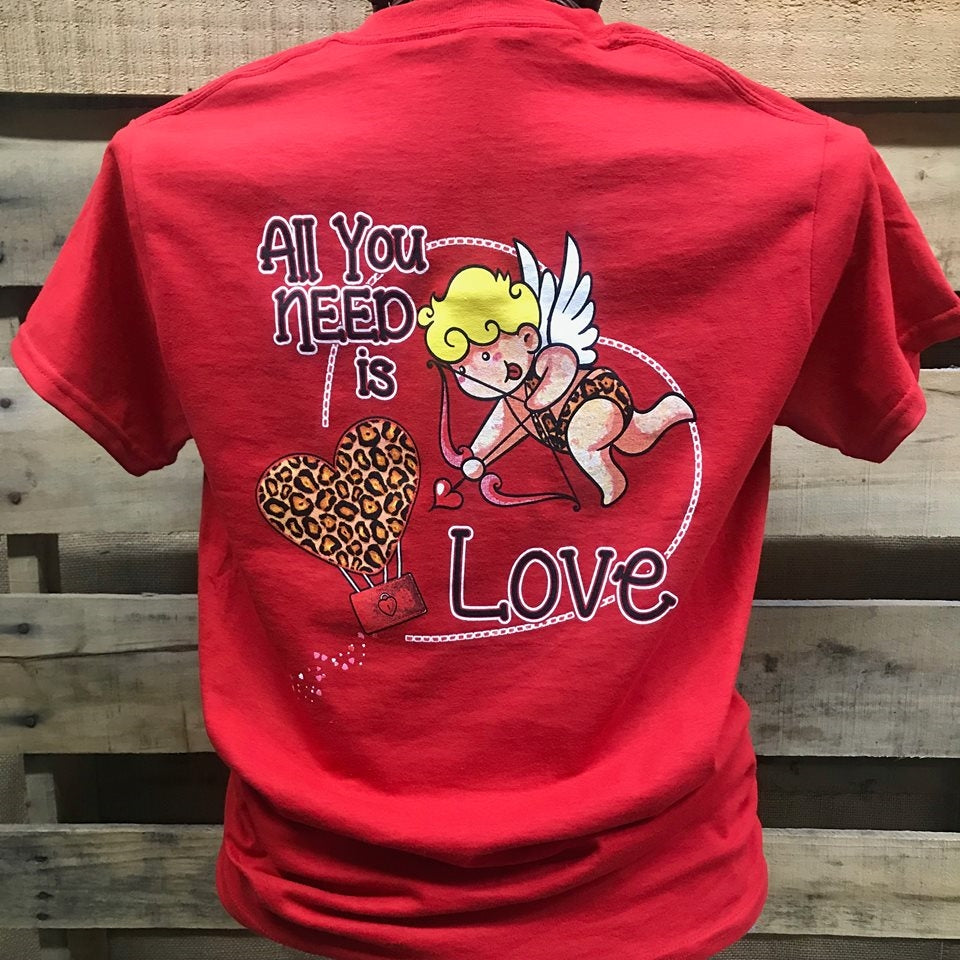 SALE Southern Chics All You Need is Love Cupid Girlie Bright T Shirt - SimplyCuteTees
