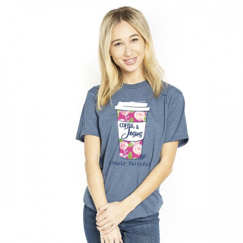 Simply Faithful By Simply Southern Coffee And Jesus T-Shirt - SimplyCuteTees