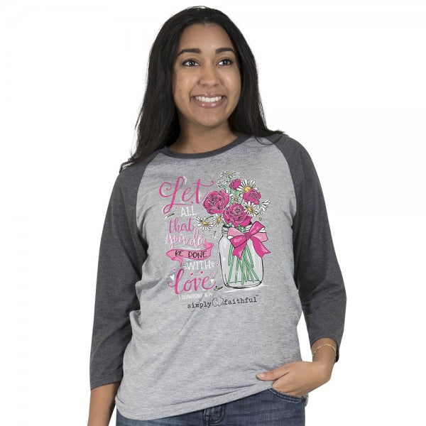 SALE Simply Faithful By Simply Southern Let All Done In Love Long Sleeve T-Shirt