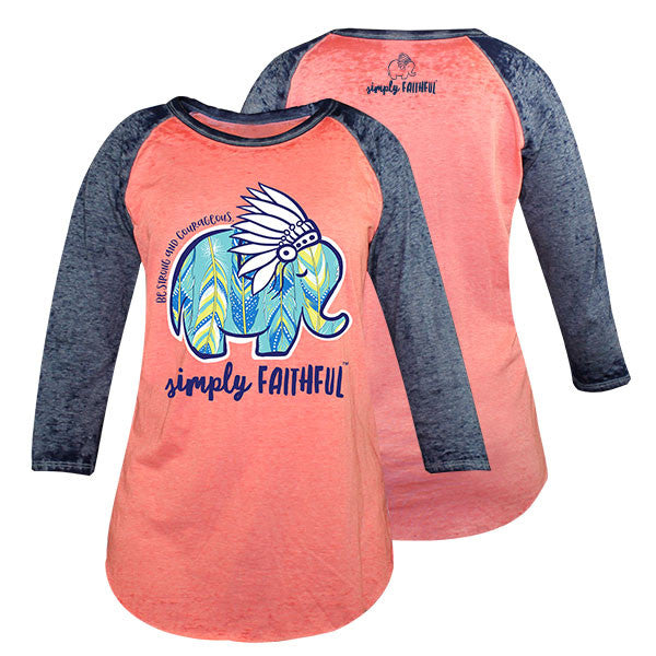 SALE Simply Faithful By Simply Southern Elephant Feathers Long Sleeve T-Shirt