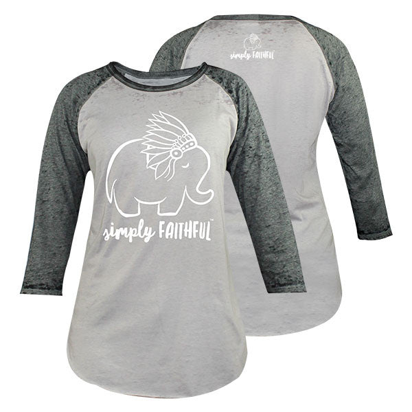 SALE Simply Faithful By Simply Southern Elephant Grey Long Sleeve T-Shirt