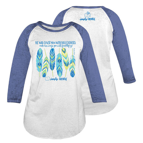 SALE Simply Faithful By Simply Southern Feathers White Long Sleeve T-Shirt