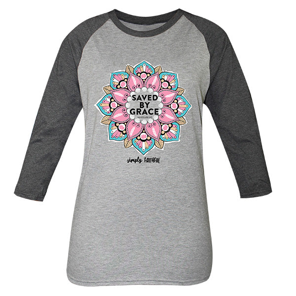 SALE Simply Faithful By Simply Southern Saved By Grace Long Sleeve T-Shirt