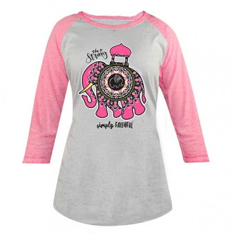 SALE Simply Faithful By Simply Southern Be Strong Elephant Joshua 1:9 Long Sleeve T-Shirt