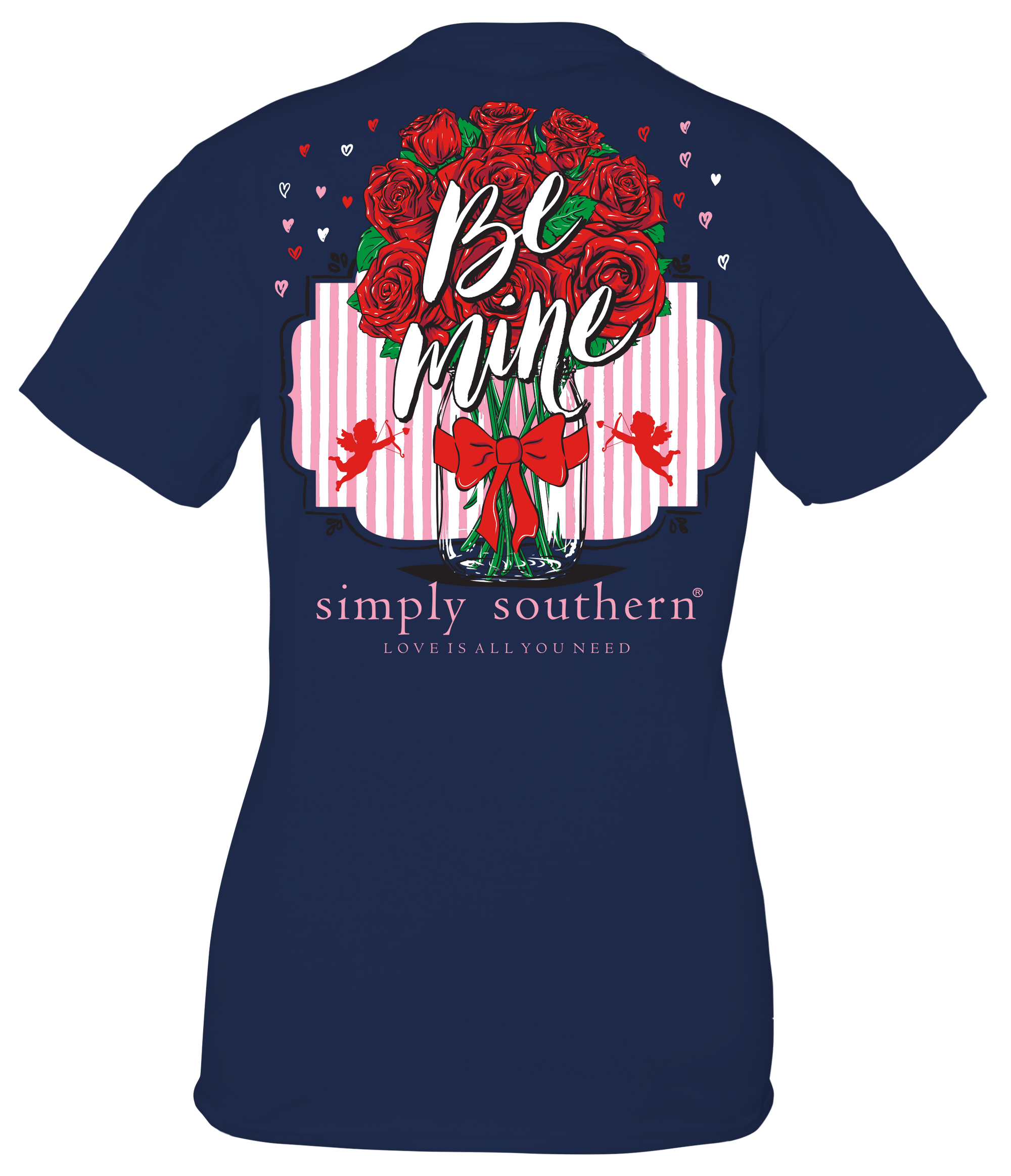 Simply Southern Be Mine Valentine Flowers T-Shirt - SimplyCuteTees