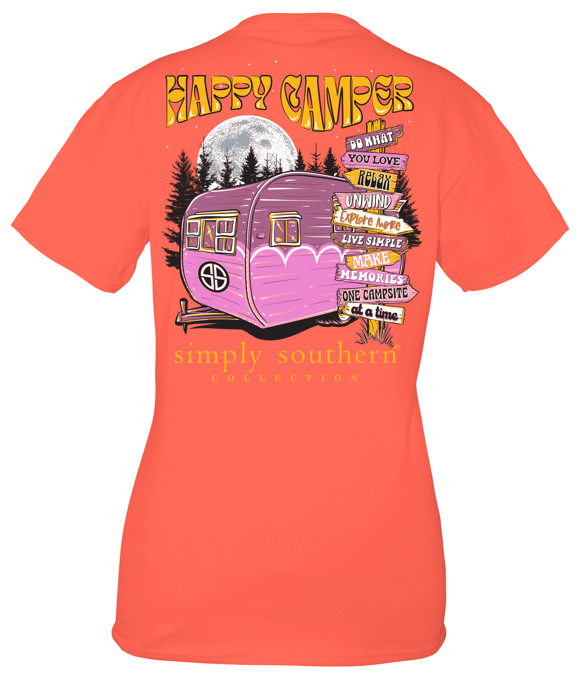 SALE Simply Southern Preppy Happy Camper Sunset T-Shirt