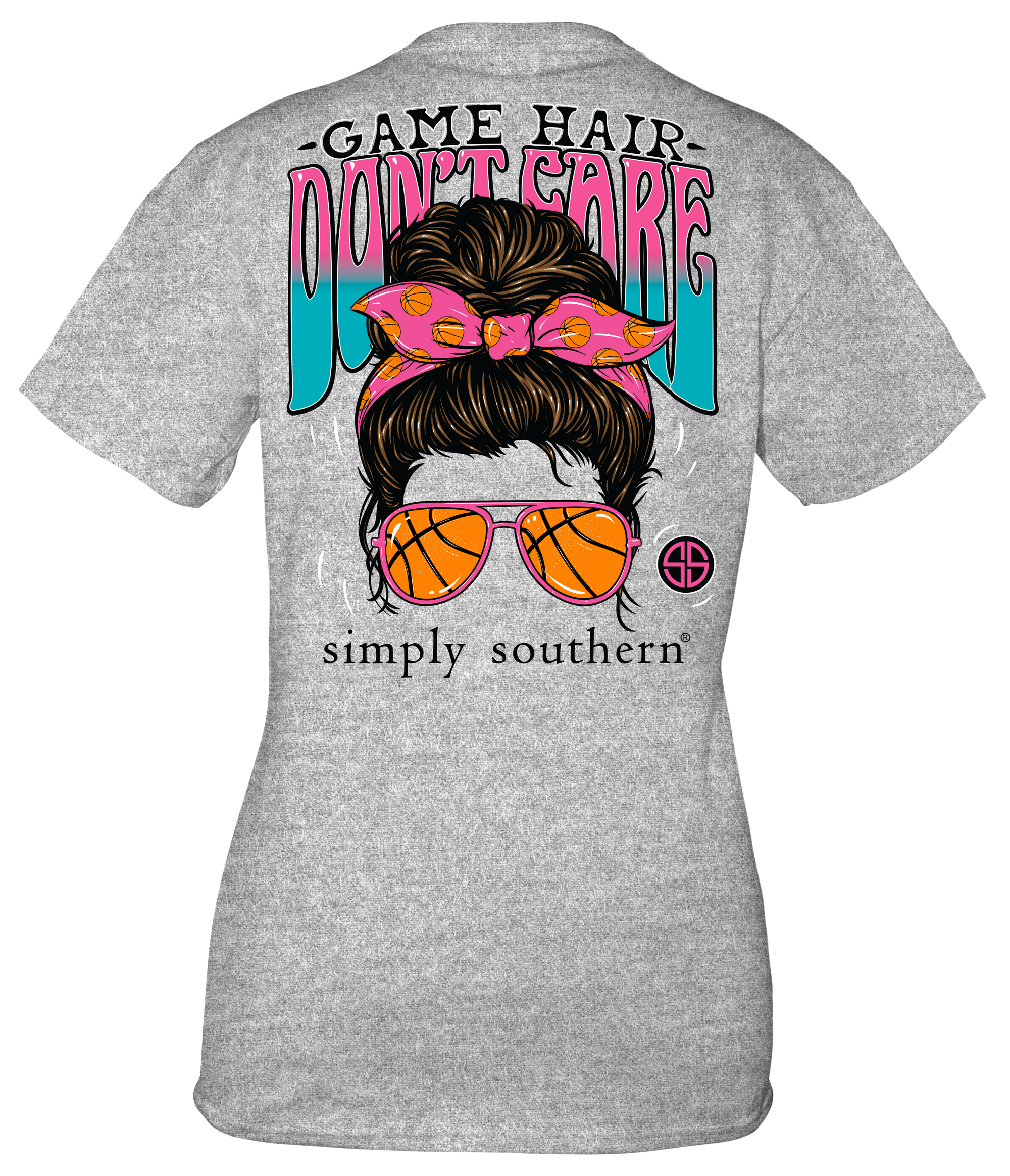 Simply Southern Game Hair Don't Care Basketball T-Shirt