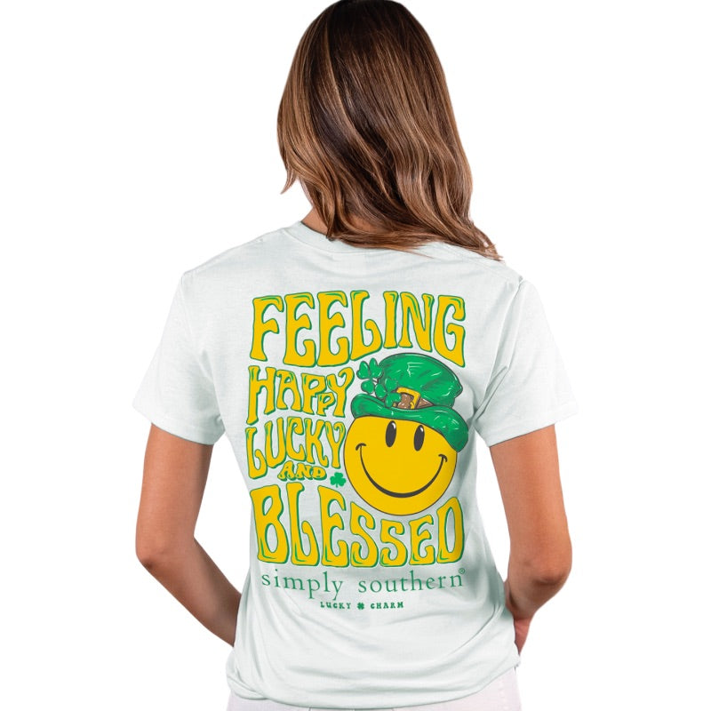 Simply Southern Preppy Lucky &amp; Blessed Irish T-Shirt