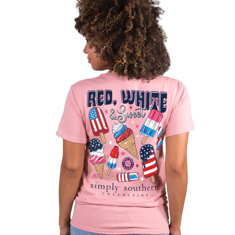 SALE Simply Southern Red White &amp; Sweet USA T-Shirt