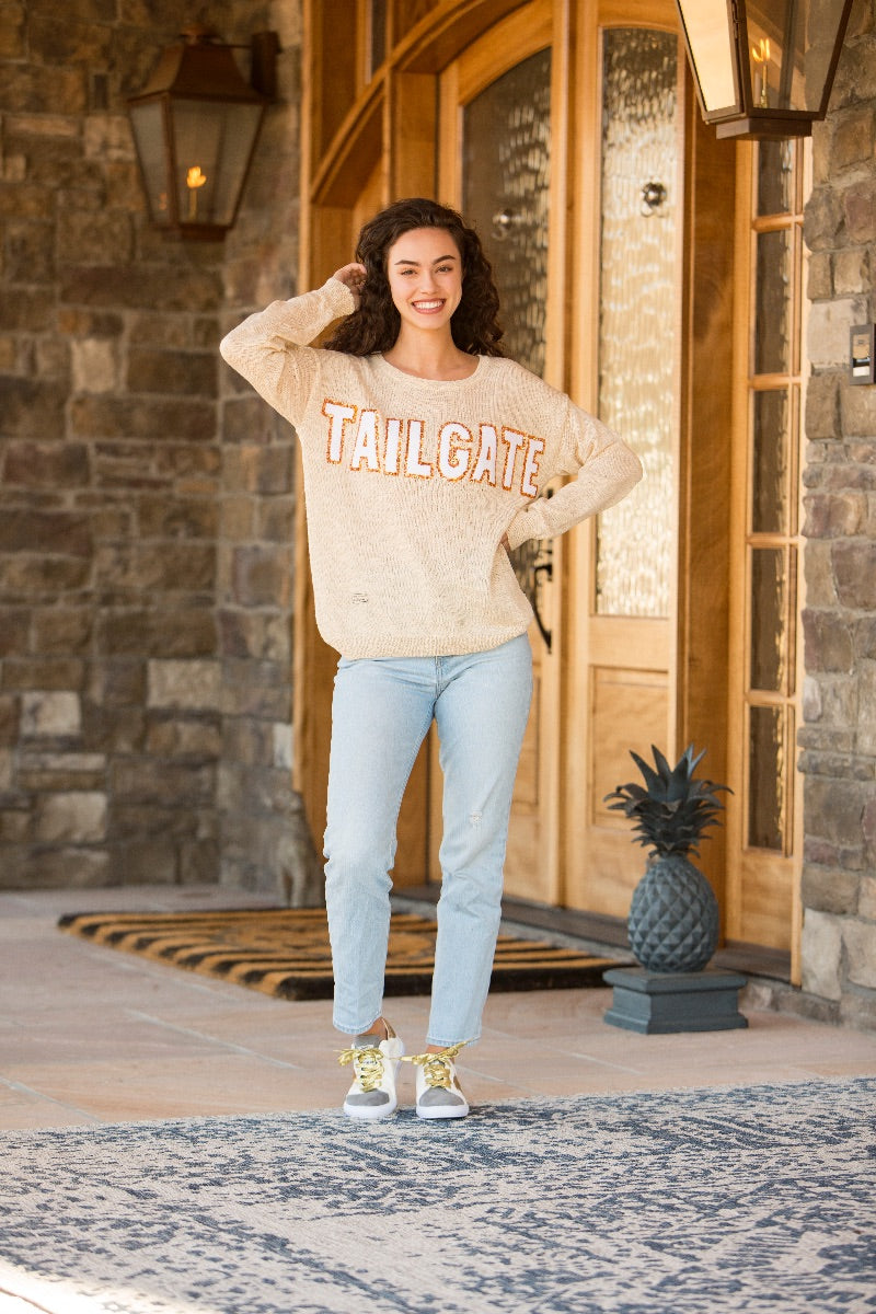 Simply Southern Tailgate Football Everyday Long Sleeve Sweater