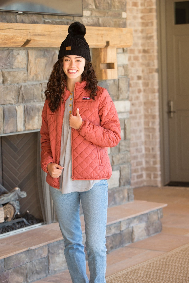 SALE Simply Southern Brick Warm Full Zip Puff Jacket