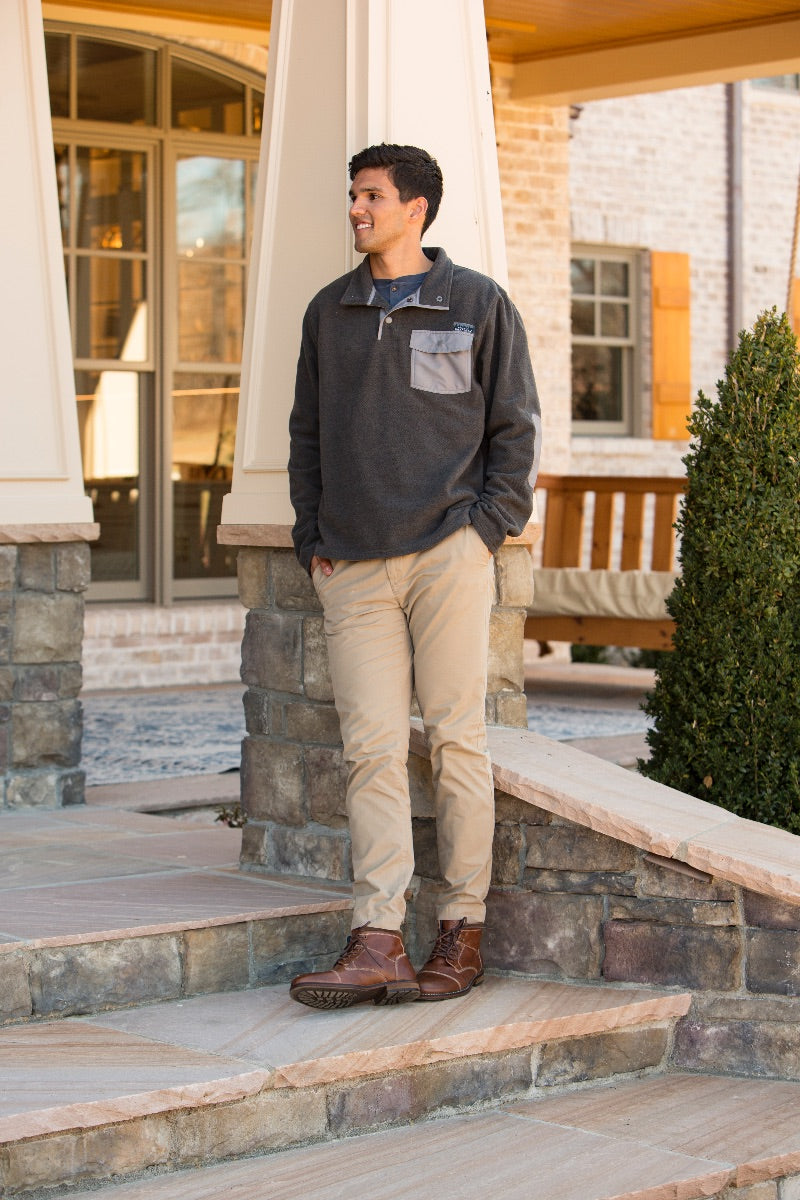 Simply Southern Dark Grey Snap Pullover Sweater Unisex Jacket