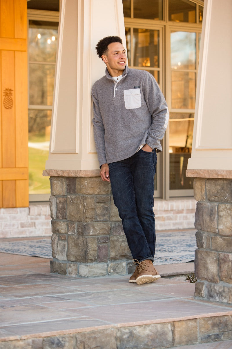 Simply Southern Grey Snap Pullover Sweater Unisex Jacket