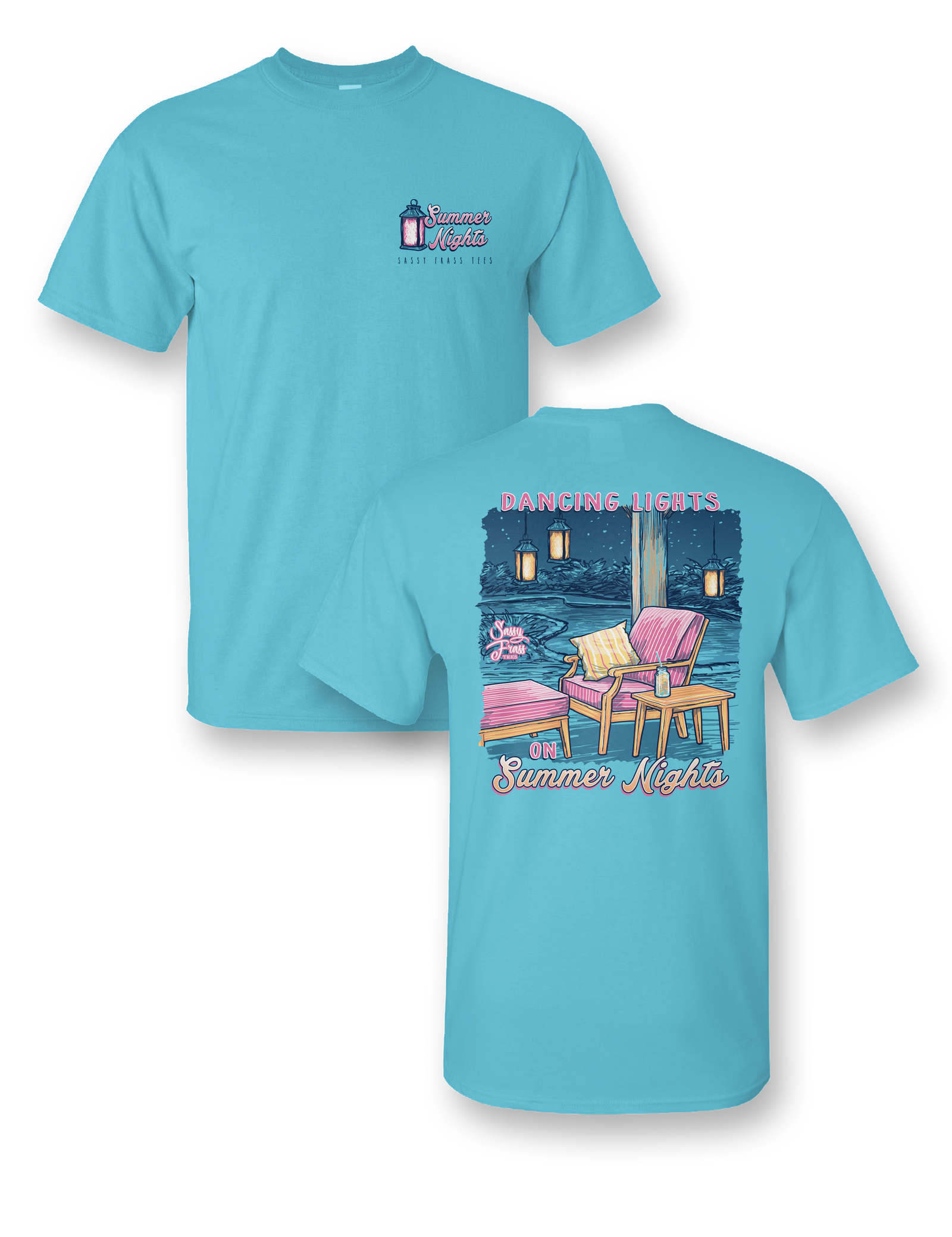 Sassy Frass Dancing Lights on Summer Nights Comfort Color Bright Girlie T Shirt