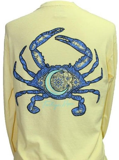 Southern Attitude Tortuga Moon Crab Comfort Colors Long Sleeve T-Shirt