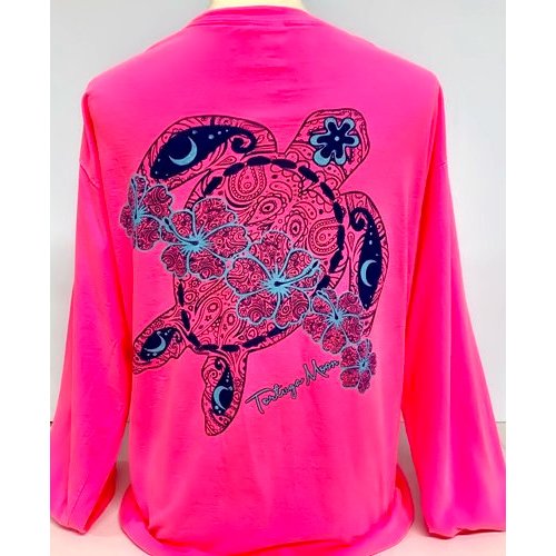 Southern Attitude Tortuga Moon Flower Turtle Comfort Colors Long Sleeve T-Shirt - SimplyCuteTees
