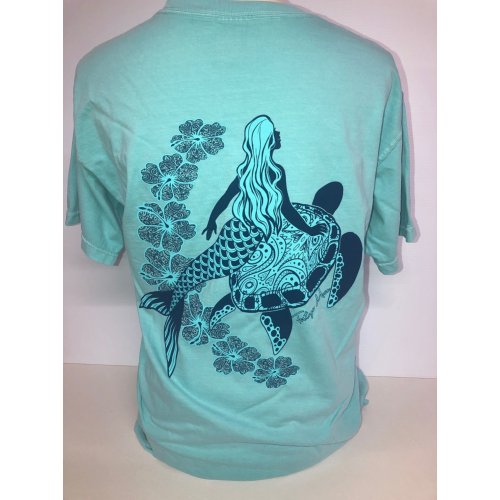 Southern Attitude Tortuga Moon Mermaid Turtle Comfort Colors T-Shirt - SimplyCuteTees