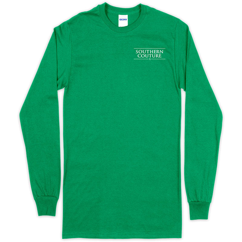 SALE Southern Couture Classic Christmas Wreath Holiday Long Sleeve T-Shirt