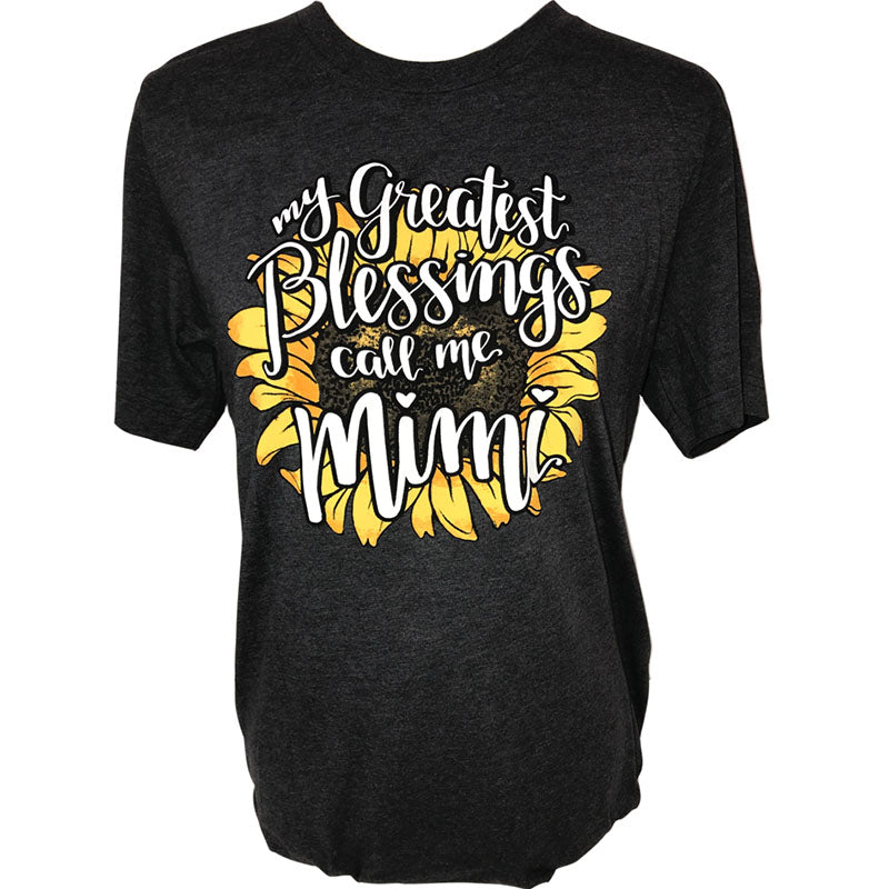 Southern Attitude Blessings Call Me Mimi Soft Canvas Front Print T-Shirt - SimplyCuteTees