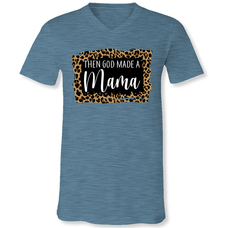 Sassy Frass God Made A Mama Canvas V-neck T-Shirt