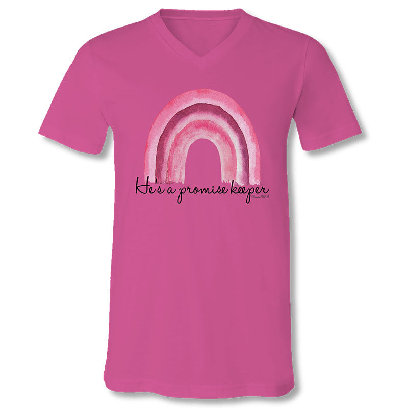 Sassy Frass Promise Keeper Faith V-Neck Canvas T-Shirt