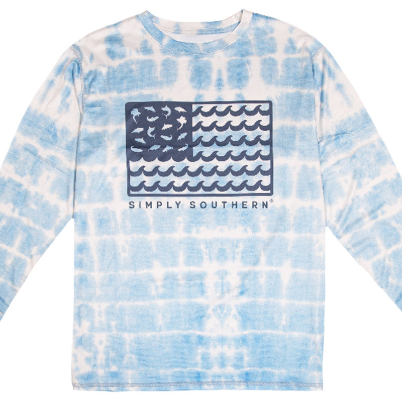 SALE Simply Southern USA Flag Rash Guard Swim UV Protection Unisex Long Sleeve T-Shirt