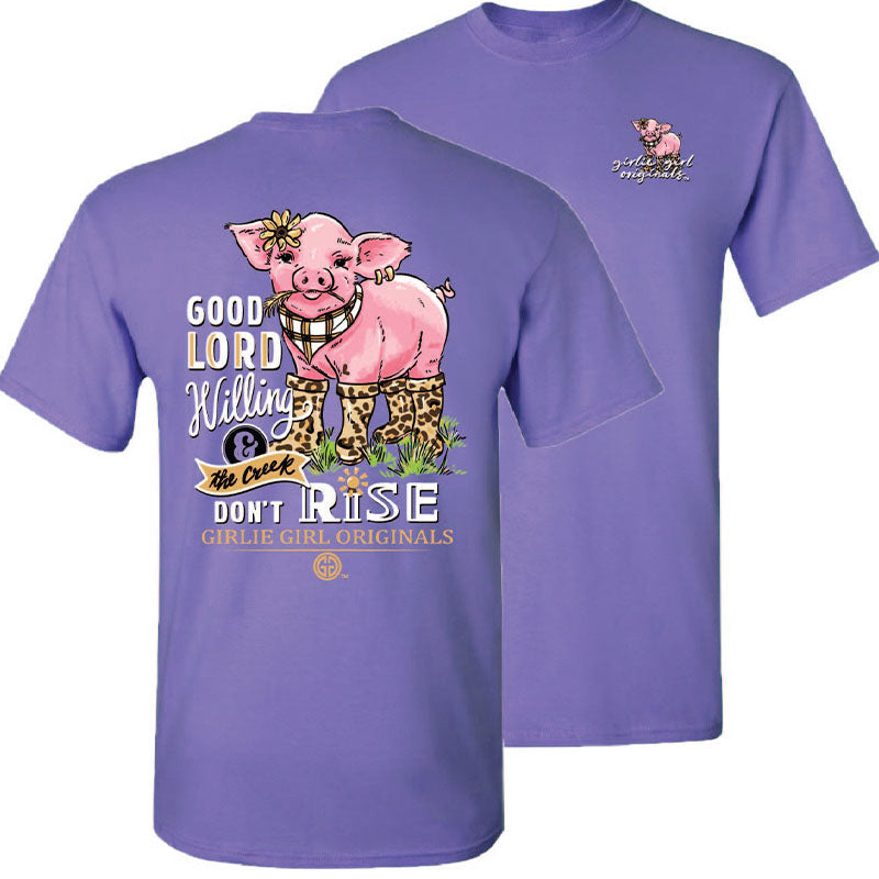 Girlie Girl Originals Good Lord Willing Pig T-Shirt - SimplyCuteTees