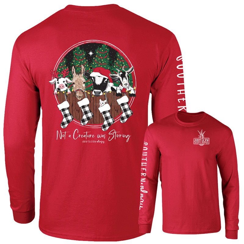 Southernology Creature was Stirring Holiday Comfort Colors Long Sleeve T-Shirt - SimplyCuteTees