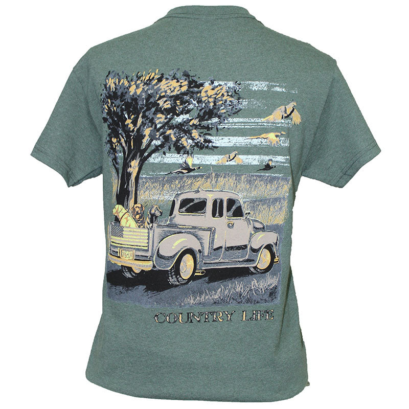 Country Life Outfitters Roads USA Truck Unisex Green T-Shirt - SimplyCuteTees