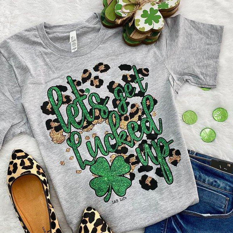 Bjaxx Lucky & Blessed Lucked Up Irish Front Print Unisex T-Shirt