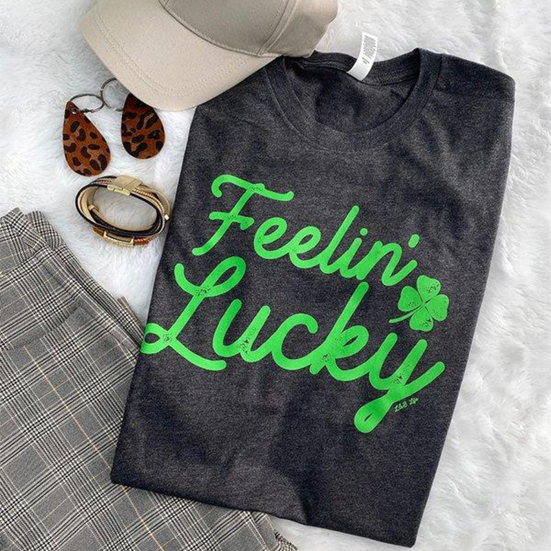 Bjaxx Lucky &amp; Blessed Feelin Lucky Irish Front Print Unisex T-Shirt