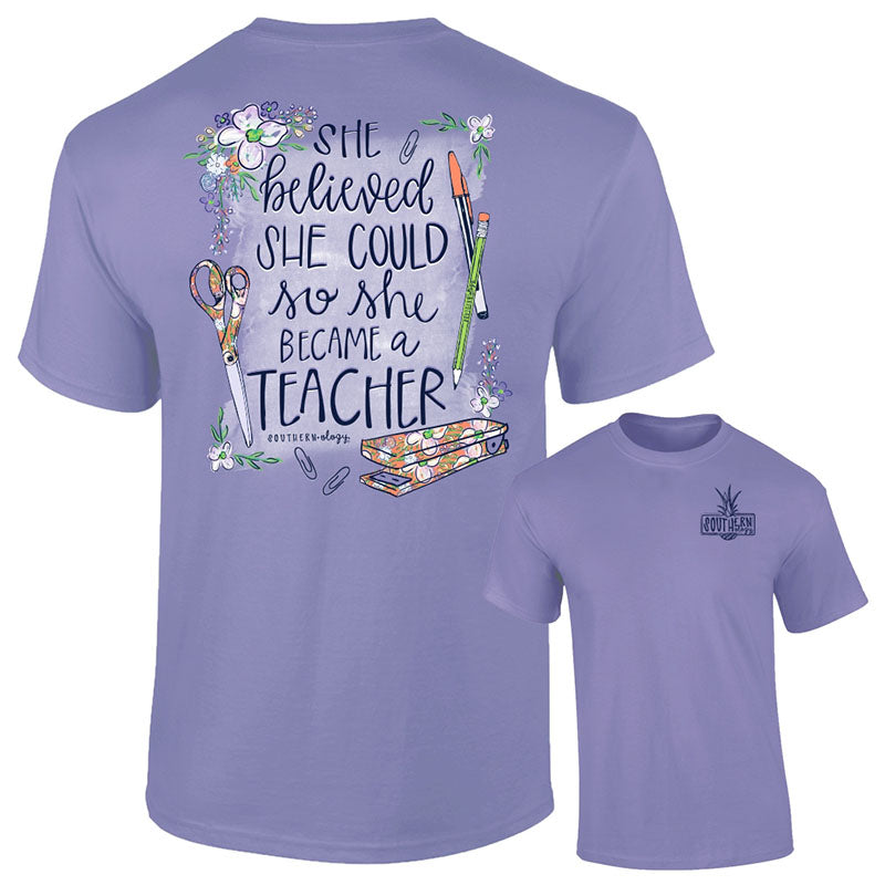 Sale Southernology Teacher She Believed She Could Classic T-Shirt