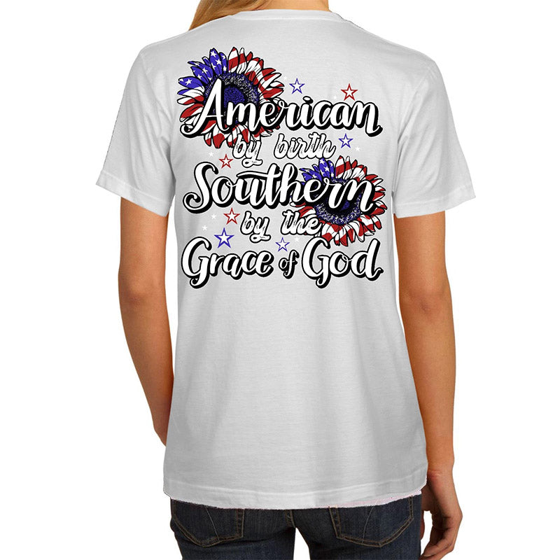 Southern Attitude USA Southern By The Grace Of God T-Shirt - SimplyCuteTees