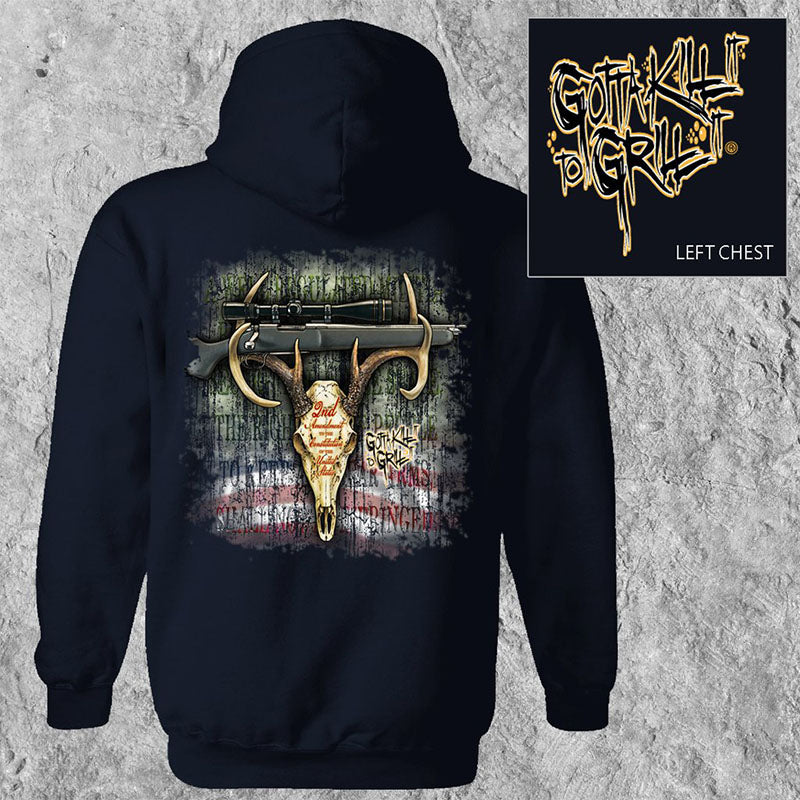 Gotta Kill It To Grill It USA 2nd Amendment Unisex Long Sleeve Hoodie - SimplyCuteTees