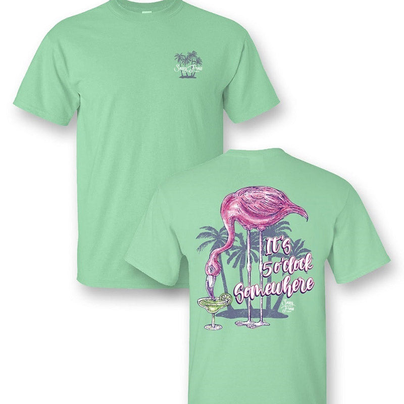 SALE Sassy Frass It's 5 O Clock Somewhere Flamingo T-Shirt